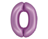 Balon foliowy Smart cyfra 0 lawendowy matowy 76cm