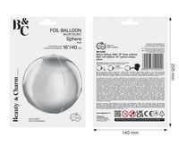 Balon foliowy B&C Kula srebrna 40cm