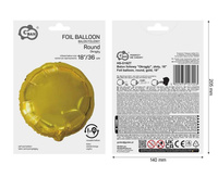 Balon foliowy okrągły złoty 45cm