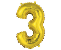 Balon foliowy 3 złoty 35cm