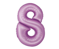 Balon foliowy Smart cyfra 8 lawendowy matowy 76cm